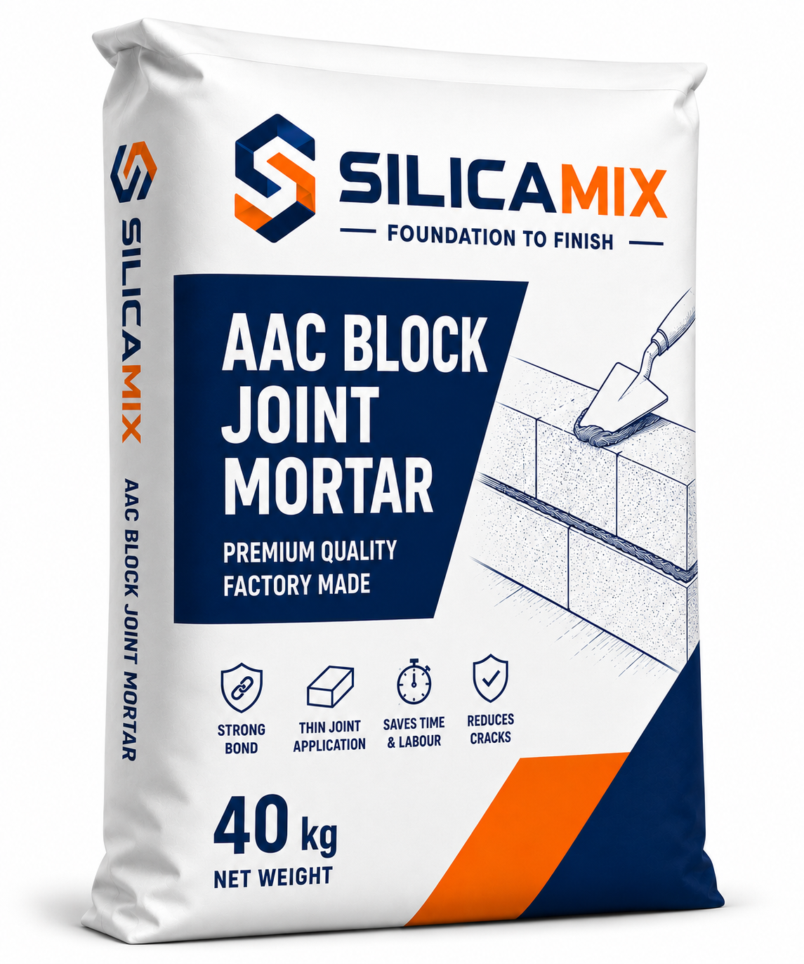 AAC Block Joint Mortar - SilicaMix factory-direct dry mix mortar